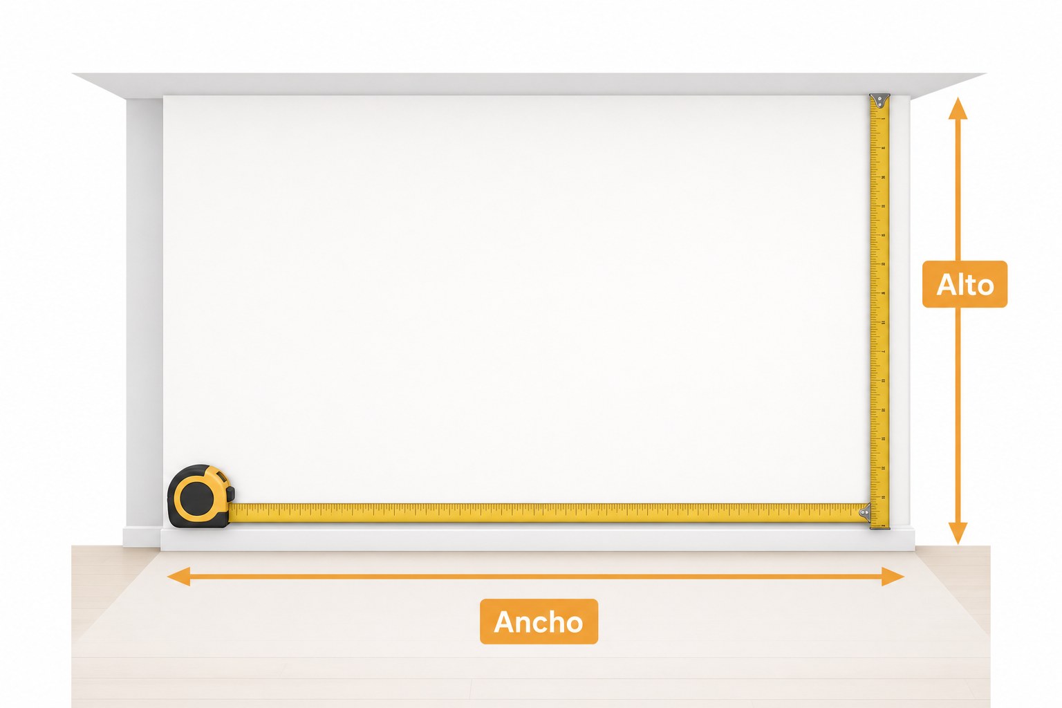 Cómo medir tu pared: ancho y alto