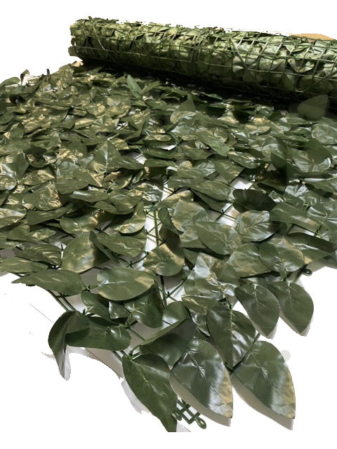 Rollo malla de hojas verde oscuro  1x3m