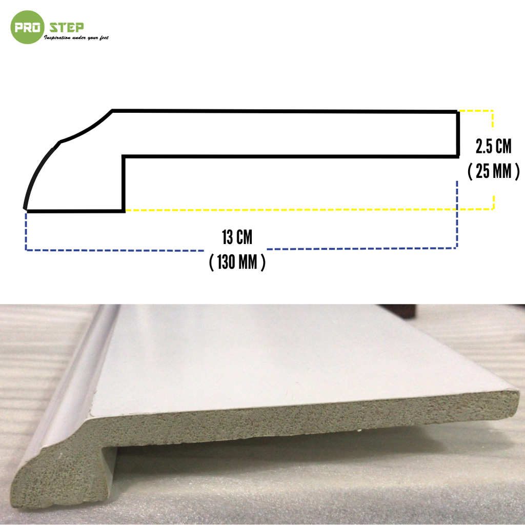 Zocalo blanco WPC 25*130*2400 mm - Altura 13 cm - Cubre zocalo de hasta 11 cm