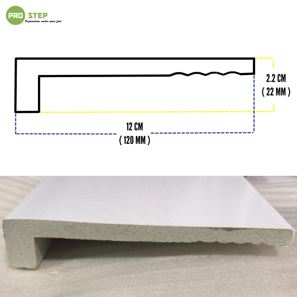 Cubre zocalo - Blanco - 22*120*2400 mm - Altura 12 cm - Cubre zocalo de hasta 10 cm - Poliestireno - Hidrófugo