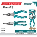 Alicate de punta larga 6"/160mm Cr-V