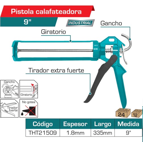 Pistola calafateadora de 9"