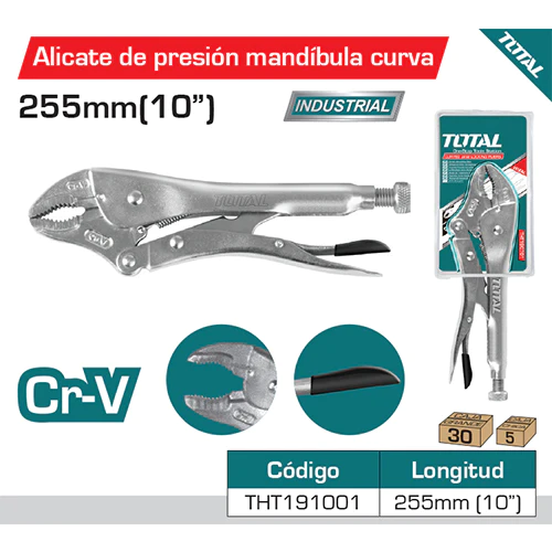 Alicate De Presion - 10&quot; - Mandibula Curva - Cr-V 10&quot; HRC52-HRC60