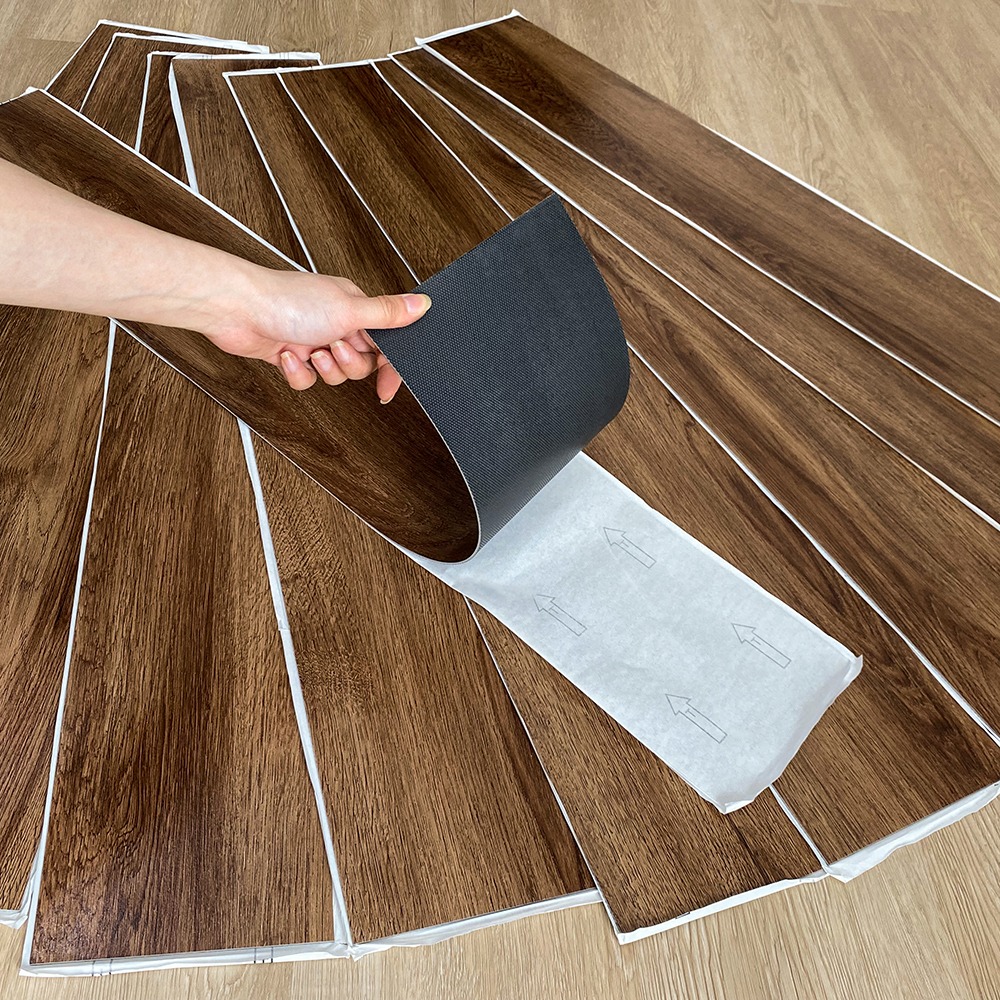 Caja piso PVC - Autoadhesivo - EE-05 - Ebano Elegante - Caja 5 m2 - 36 láminas por caja - 152*914*2 mm