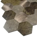 Lámina decorativa de aluminio y PVC - Cobre - autoadhesivo - pela y pega - 288*292*4 mm 