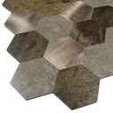 Lámina decorativa de aluminio y PVC - Cobre - autoadhesivo - pela y pega - 288*292*4 mm 