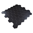Lámina decorativa de aluminio - Hexágonos negros - autoadhesivo - pela y pega - 288*292*4 mm 