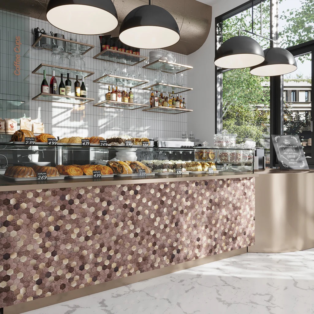 Lámina Decorativa de Aluminio y PVC - Cobre - autoadhesivo - Pela y Pega - 288*292*4 mm