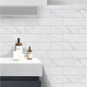 Lámina Decorativa de PVC - Ladrillo Mármol - Autoadhesivo - Pela y pega - 305*305*4 mm