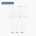 Extensión Puerta de Seguridad para Bebes y Mascotas - 10 cm - Color Blanco