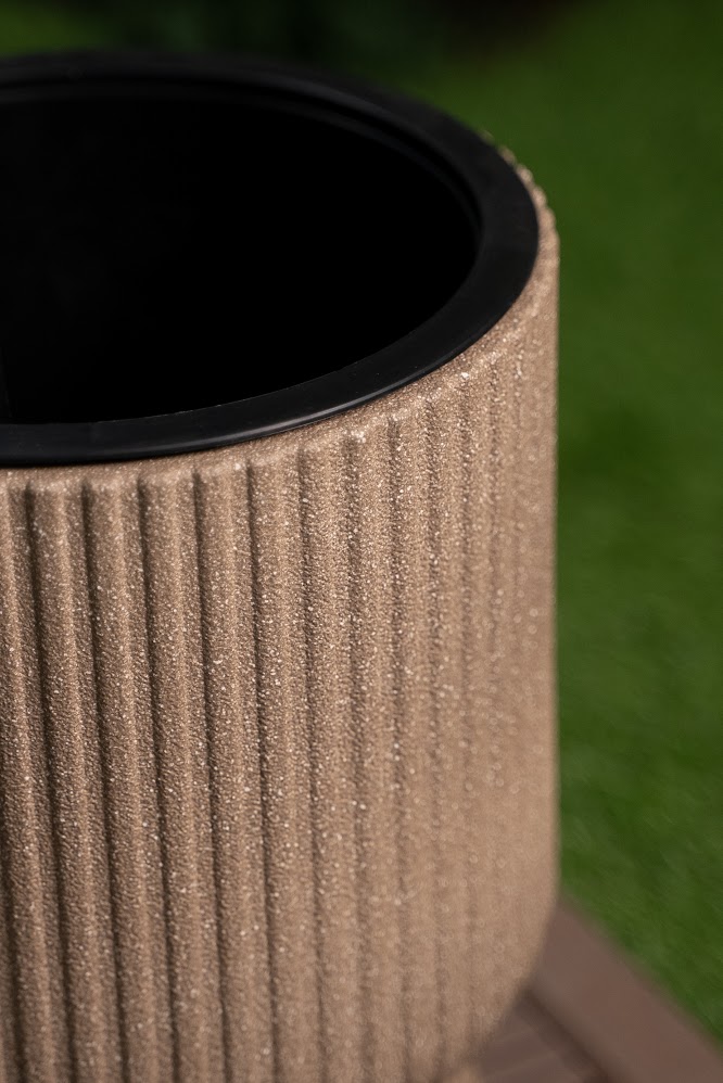 Macetero - Tipo Copa - 26*36 cm - Café Arenado