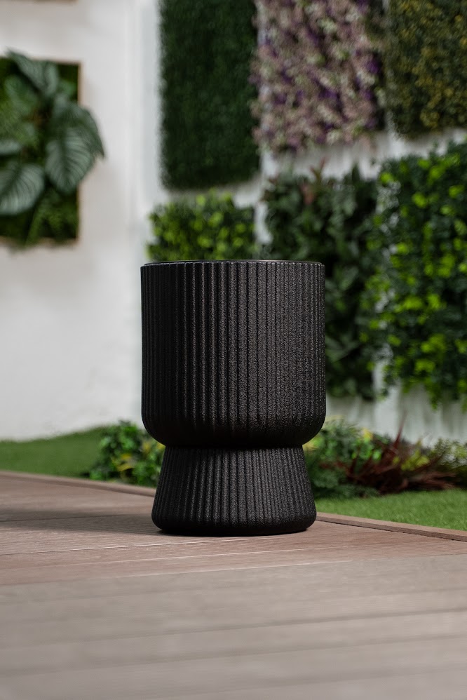 Macetero - Tipo Copa - 26*36 cm - Negro Mate