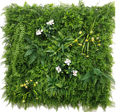 Jardín vertical - L038 - Boscoso floreado amarillo - 100 x 100 cm (1 m2)