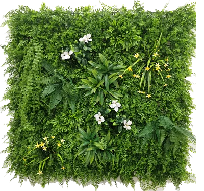 Jardín vertical - L038 - Boscoso floreado amarillo - 100 x 100 cm (1 m2)