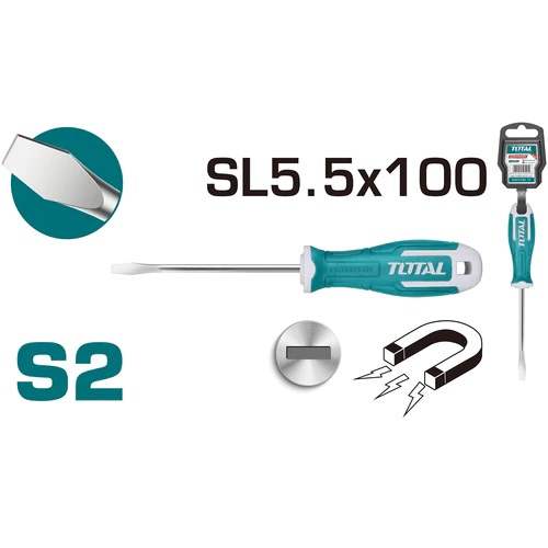 Destornillador de paleta. SL 5.5mm. Diametro: 5.0mm Largo 100mm.