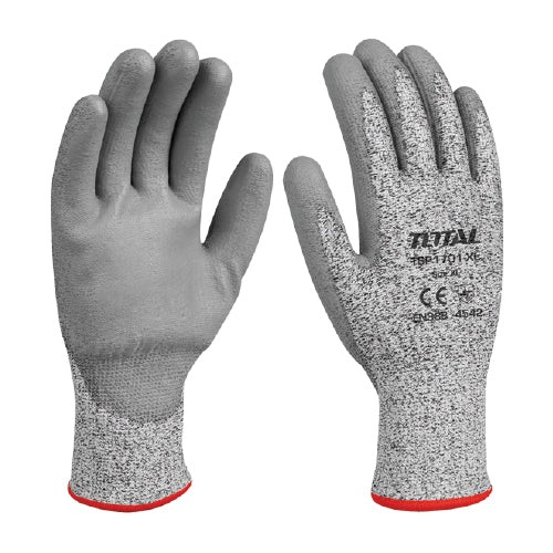 Guantes resistentes a cortes y abrasiones. Medida 10 (XL). Capa de Látex en la palma y HPPE. Hecho para cargar vidrio, materiales punzo cortantes/abrasivos.  - 1 par