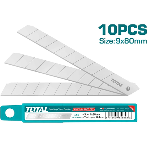Juego de cuchillas 10pcs - Tamaño 9x80mm, embalaje caja plástico