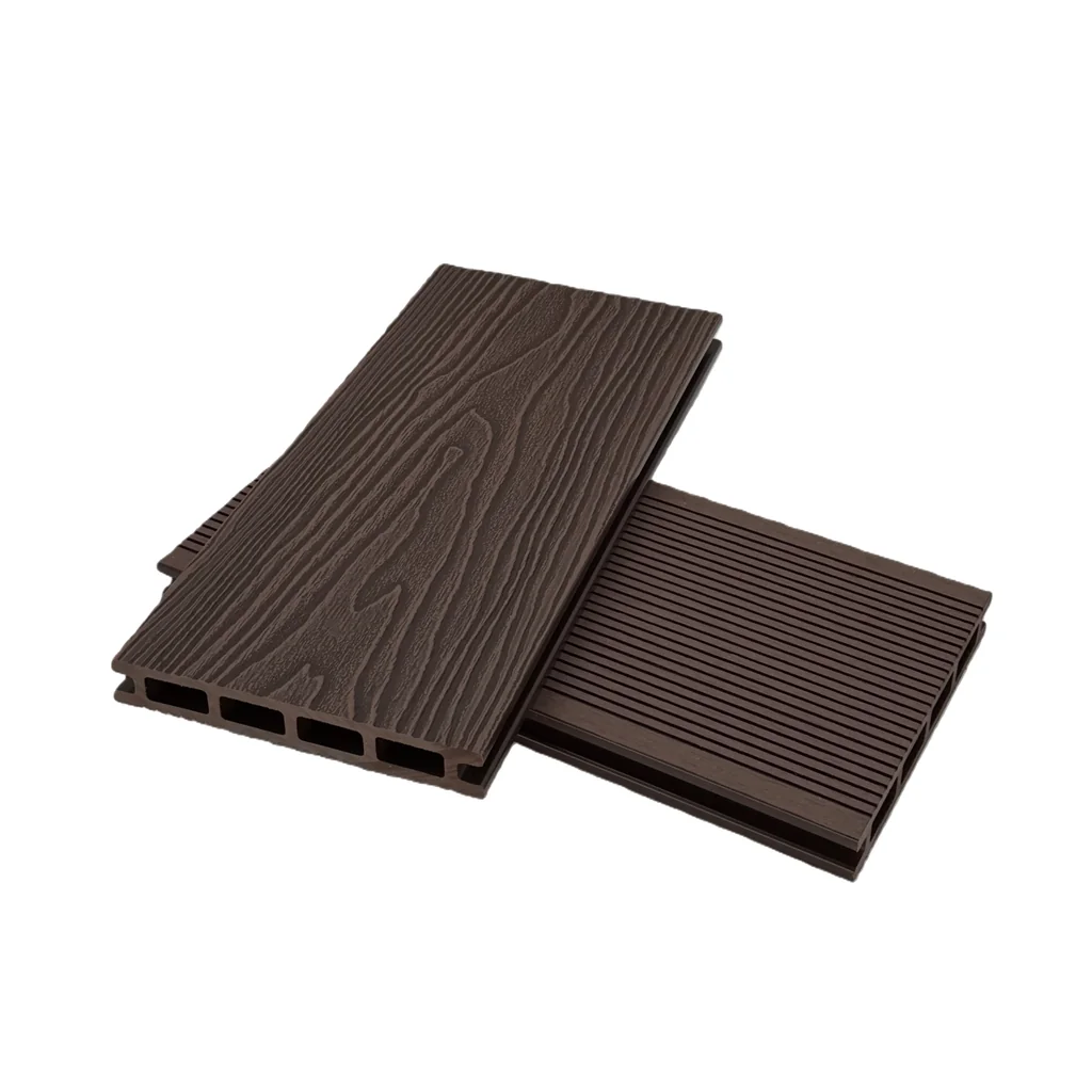 Lamina piso Deck WPC - Superficie 3D - Brown - Chocolate Perforado - Exteriores - Reversible - 22*145*2200 mm - Pro-Step