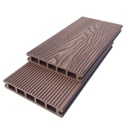 Lamina piso Deck WPC - Superficie 3D - Brown - Chocolate Perforado - Exteriores - Reversible - 22*145*2200 mm - Pro-Step