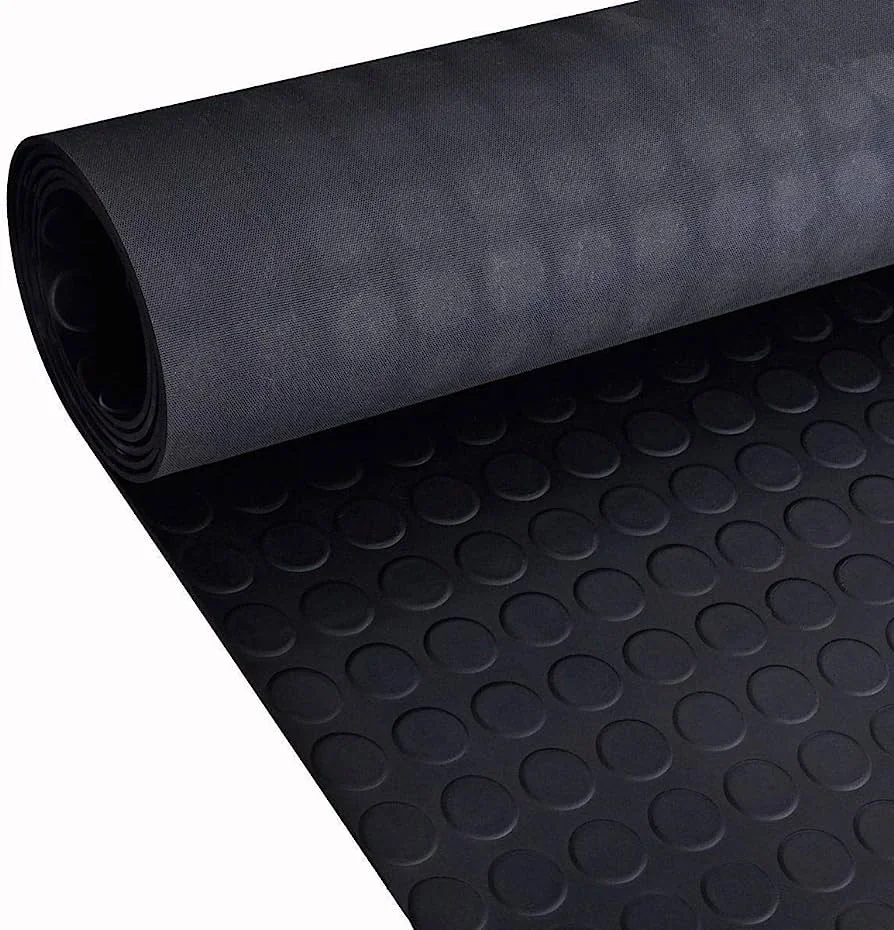 Rollo piso vinílico - Estoperol - PVC - Tipo botón - Negro - Rollo 20 m2 - 2mm*1m*20m