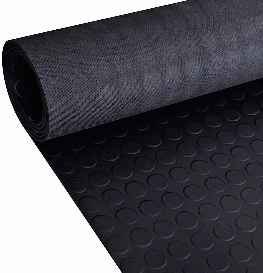 Rollo piso vinílico - Estoperol - PVC - Tipo botón - Negro - Rollo 20 m2 - 2mm*1m*20m