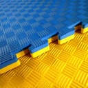 Loseta de foamy - Tatami - EVA - Azul+Amarillo - reversible - 1000*1000*20mm - Armable - Tipo rompecabezas - Deportes y areas de juego - Para uso en espacios interiores