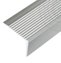Angulo aluminio - Antiresbalante - Para escaleras - Acabado Silver Plata Anodizado - 40*22*3000 mm