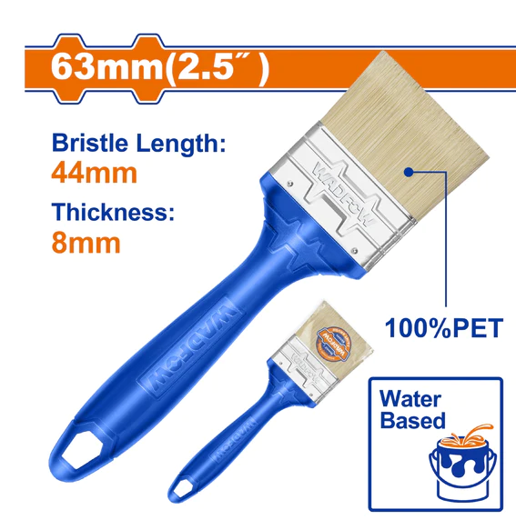 Brocha Para Pintar de 2.5" - Cerdas 100% PET. Pintura A Base De Agua