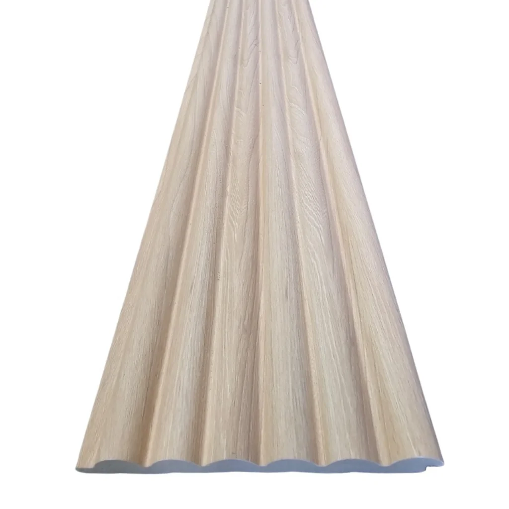 Lámina Acanalada Decorativa - Forma redonda - PS - Haya - 12*120*2900 mm