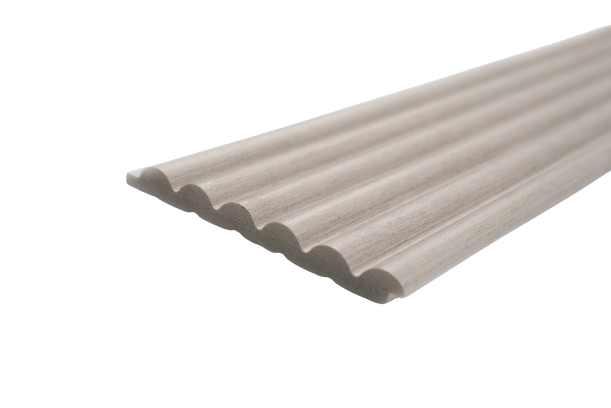 Lámina Acanalada Decorativa - Forma redonda - PS - Light gray - 12*120*2900 mm