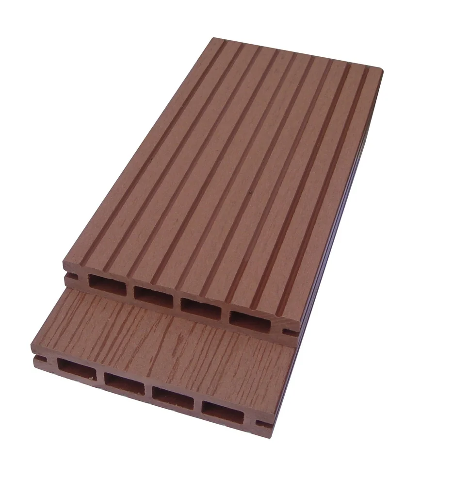Lamina piso Deck WPC - Brown - Chocolate - Pro-step perforado - Exteriores - Reversible - 22*145*2200 mm