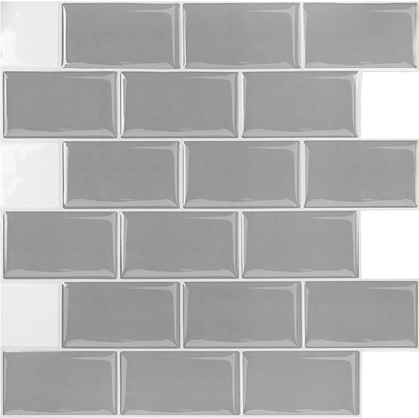 Lámina Decorativa de Vinil - Ladrillo Gris - autoadhesivo - pela y pega - 254*310*1.2 mm
