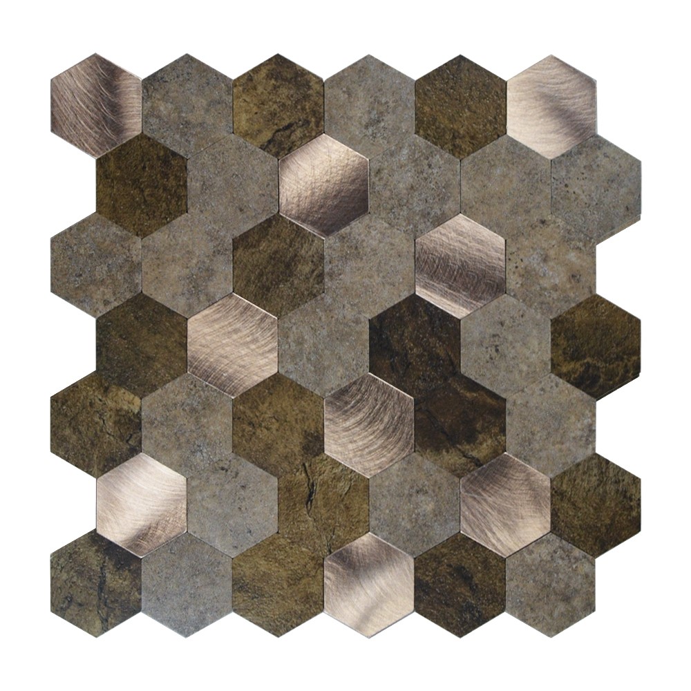 Lámina Decorativa de Aluminio y PVC - Cobre - autoadhesivo - Pela y Pega - 288*292*4 mm