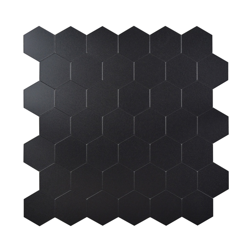 Lámina Decorativa de Aluminio - Hexagono Negro - autoadhesivo - pela y pega - 288*292*4 mm