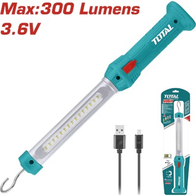 Linterna/Lampara De Mano - 3.6V - Max 300 lumen y bajo 75 lumen - Batería Recargable De Polímero De Litio