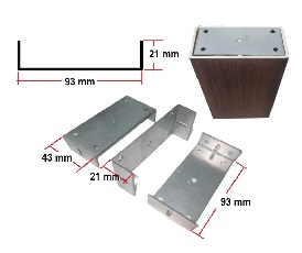Conector A Muro Tipo U Para Tubo Pergolas 2" Decorativa Interiores 100X50mm