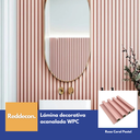 Lámina Acanalada Decorativa - WPC - Rosa Coral Pastel - 24*160*2900 Mm