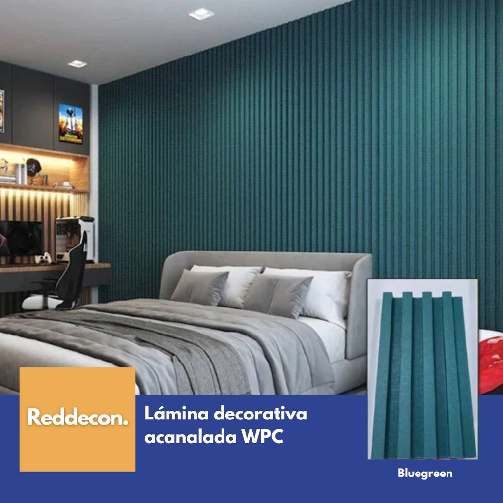 Lámina Acanalada Decorativa - WPC - Bluegreen - 24*160*2900 mm