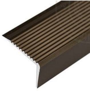 Angulo aluminio - Antiresbalante - Para escaleras - Acabado Bronce - 40*22*3000 mm