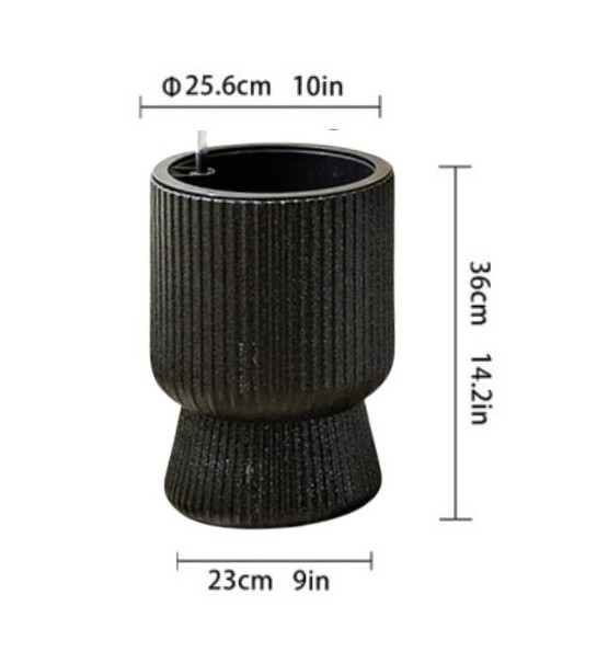 Macetero - Tipo Copa - 26*36 cm - Negro Mate