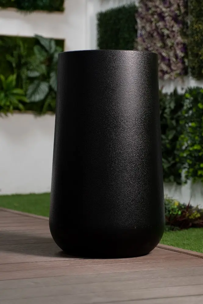 Macetero - Grande - Cilíndrico - Liso - 35*70cm - Negro Mate