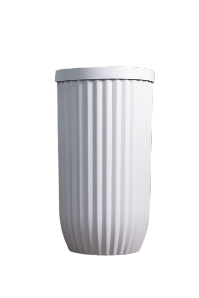 Macetero - Grande - Cilíndrico - Con Textura - 43*79cm - Blanco Mate - Pintable