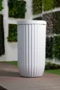 Macetero - Grande - Cilíndrico - Con Textura - 43*79cm - Blanco Mate - Pintable