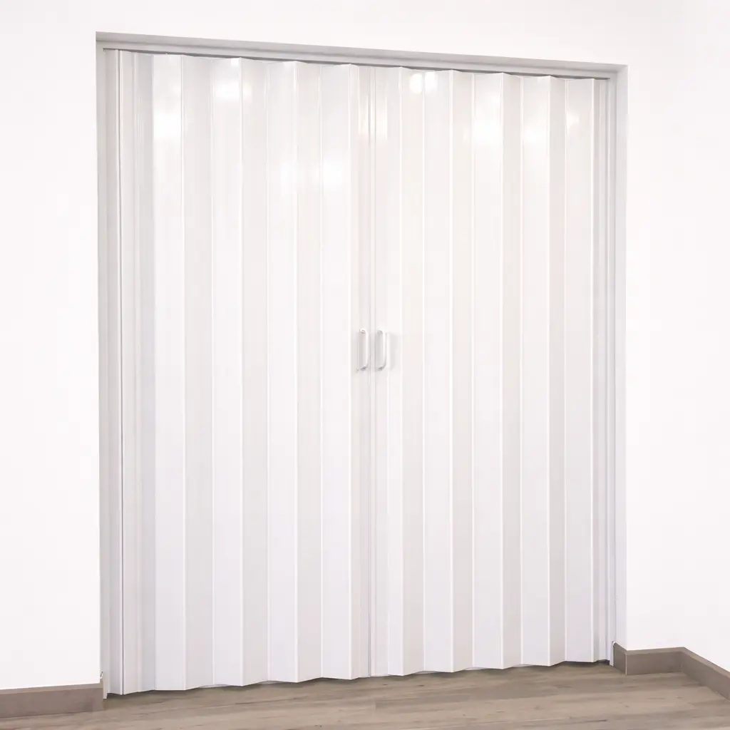 Puerta plegable corrediza Blanco - full panel - Plástica (PVC) - Fabricación a medida