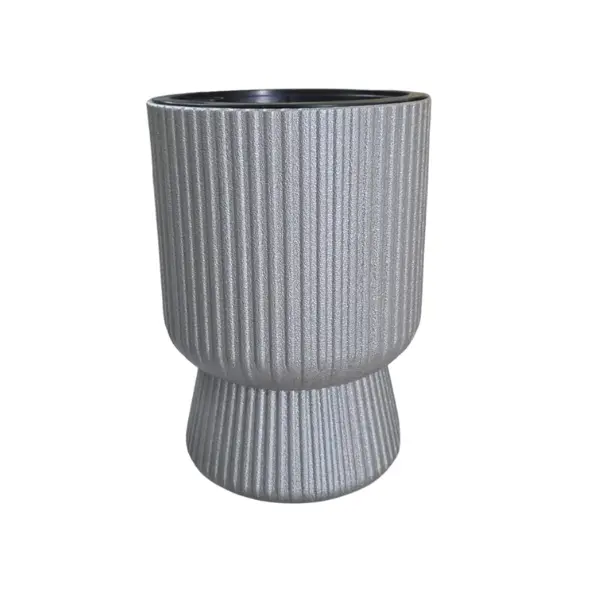 Macetero - Tipo Copa - Mediano - 26*36 cm - Plata