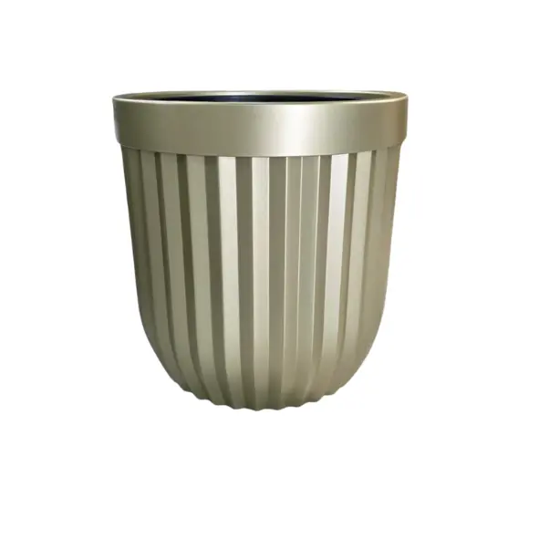 Macetero - Mediano - Cilíndrico Con Textura - 35*37cm - Oro