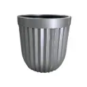 Macetero - Mediano - Cilíndrico Con Textura - 35*37cm - Plata