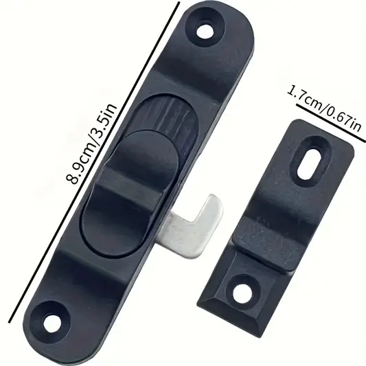 Pestillo negro - Pasador - Picaporte - Accesorio de seguridad para puertas y ventanas 