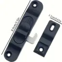 Pestillo negro- Pasador - Picaporte - Accesorio de seguridad para puertas y ventanas 