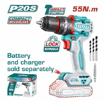 Taladro Inalámbrico de 1/2" 20V - Función de Impacto - Motor Sin Escobillas - 55Nm - No Incluye Batería Ni Cargador